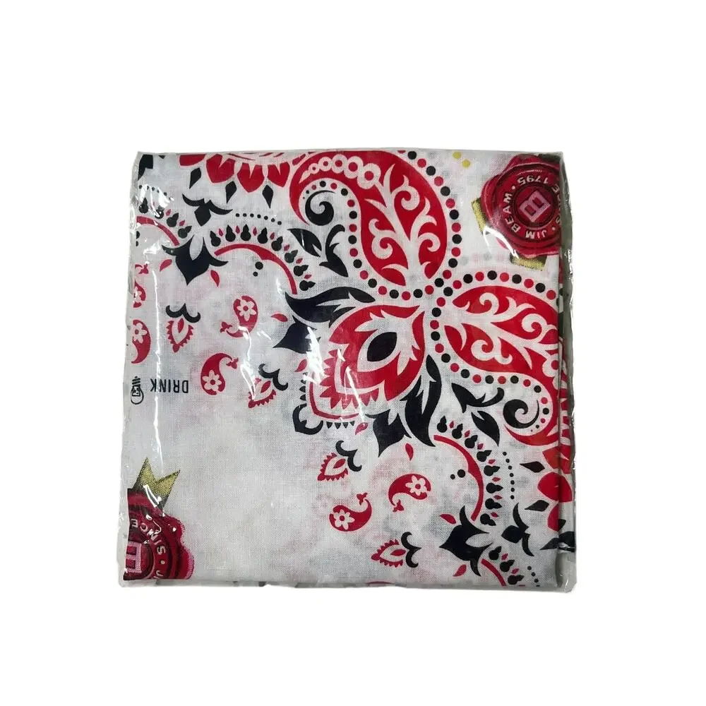 NEW Jim Bean Promo Red White Paisley 22x22 Bandana Handkerchief